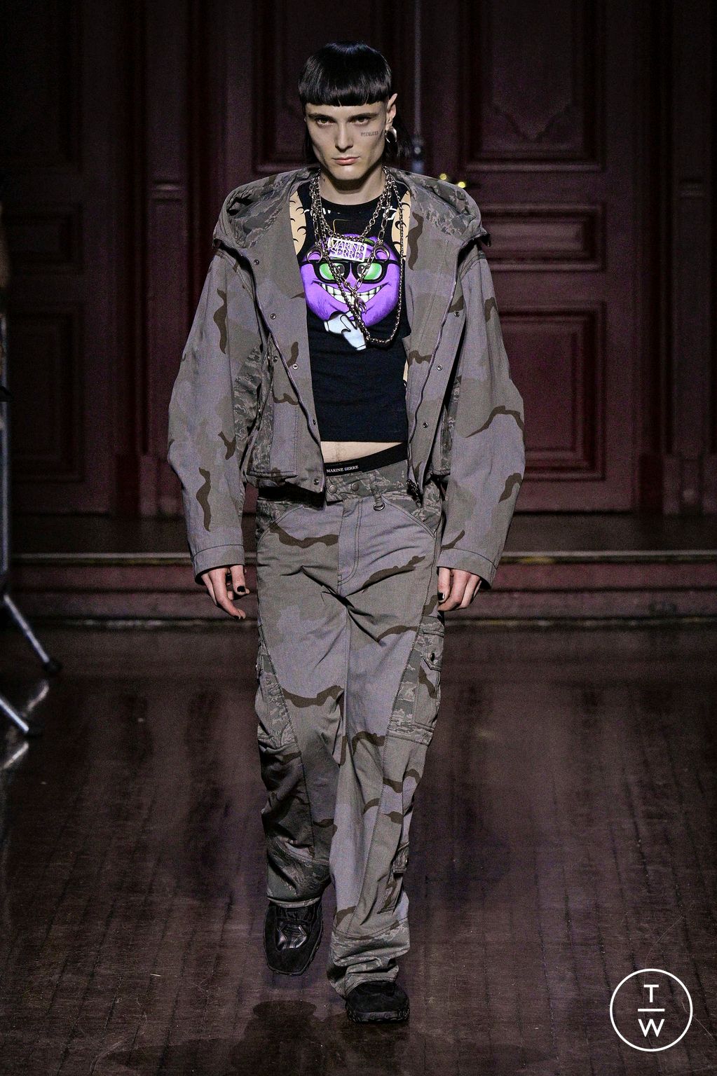 Fashion Week Paris Spring/Summer 2024 look 7 from the Marine Serre collection menswear