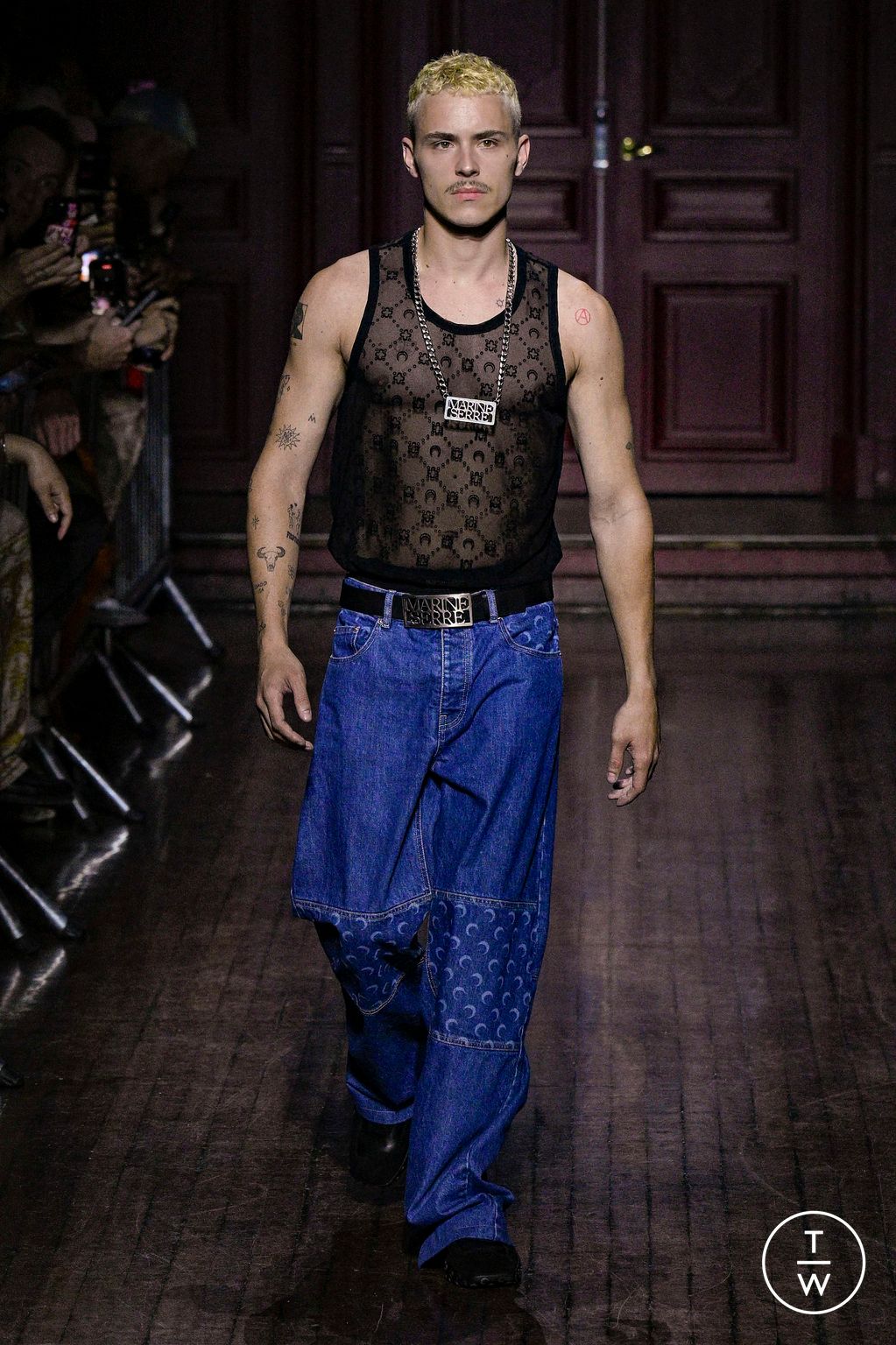 Fashion Week Paris Spring/Summer 2024 look 31 from the Marine Serre collection menswear