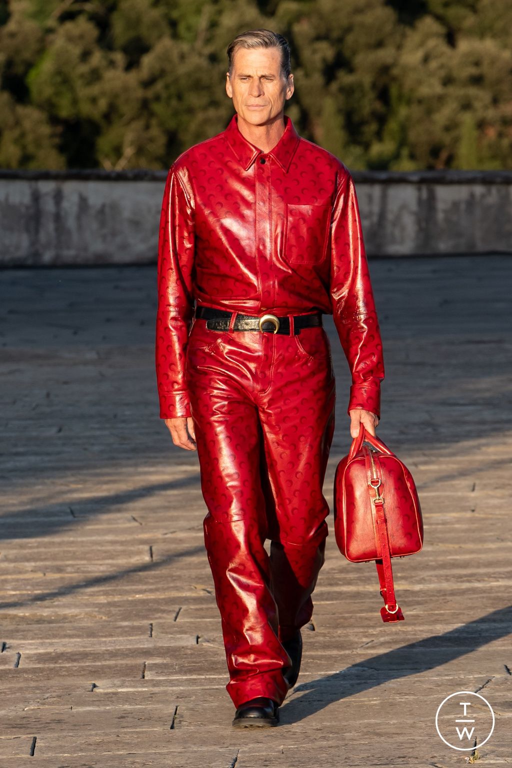 Fashion Week Florence - Pitti Spring-Summer 2025 look 15 from the Marine Serre collection menswear