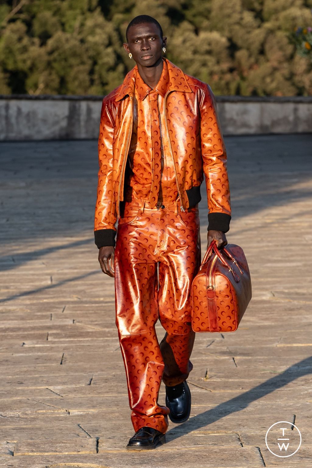 Fashion Week Florence - Pitti Spring-Summer 2025 look 17 from the Marine Serre collection menswear