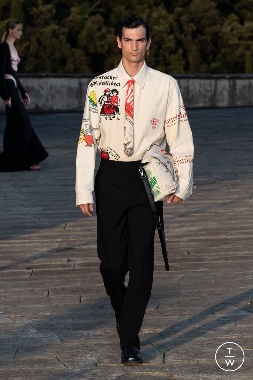 Fashion Week Florence - Pitti Spring-Summer 2025 look 34 from the Marine Serre collection menswear