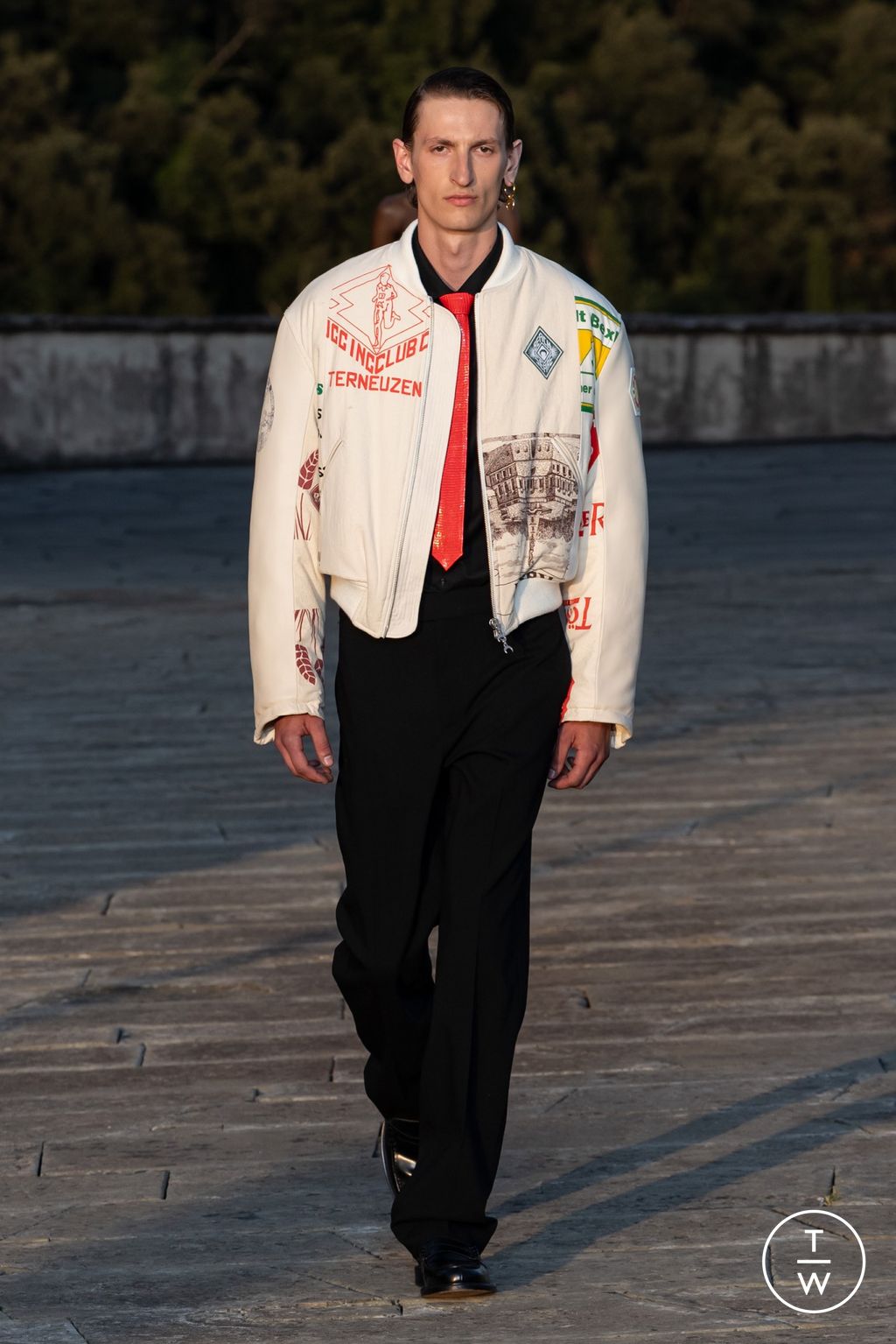 Fashion Week Florence - Pitti Spring-Summer 2025 look 36 from the Marine Serre collection menswear