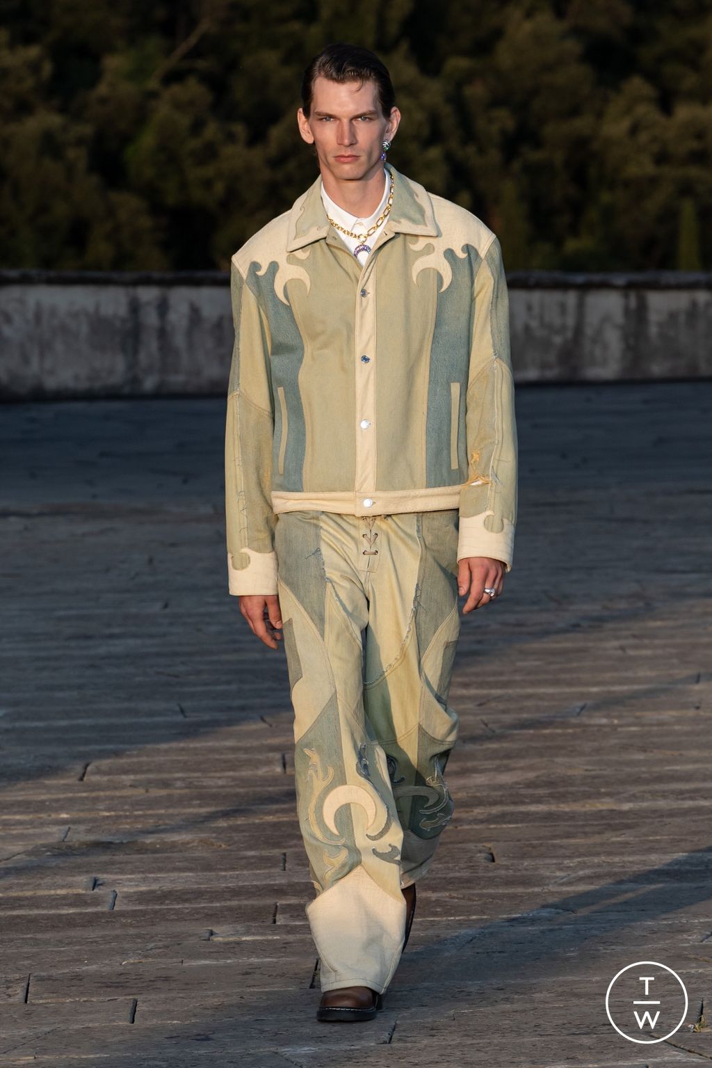 Fashion Week Florence - Pitti Spring-Summer 2025 look 40 from the Marine Serre collection menswear