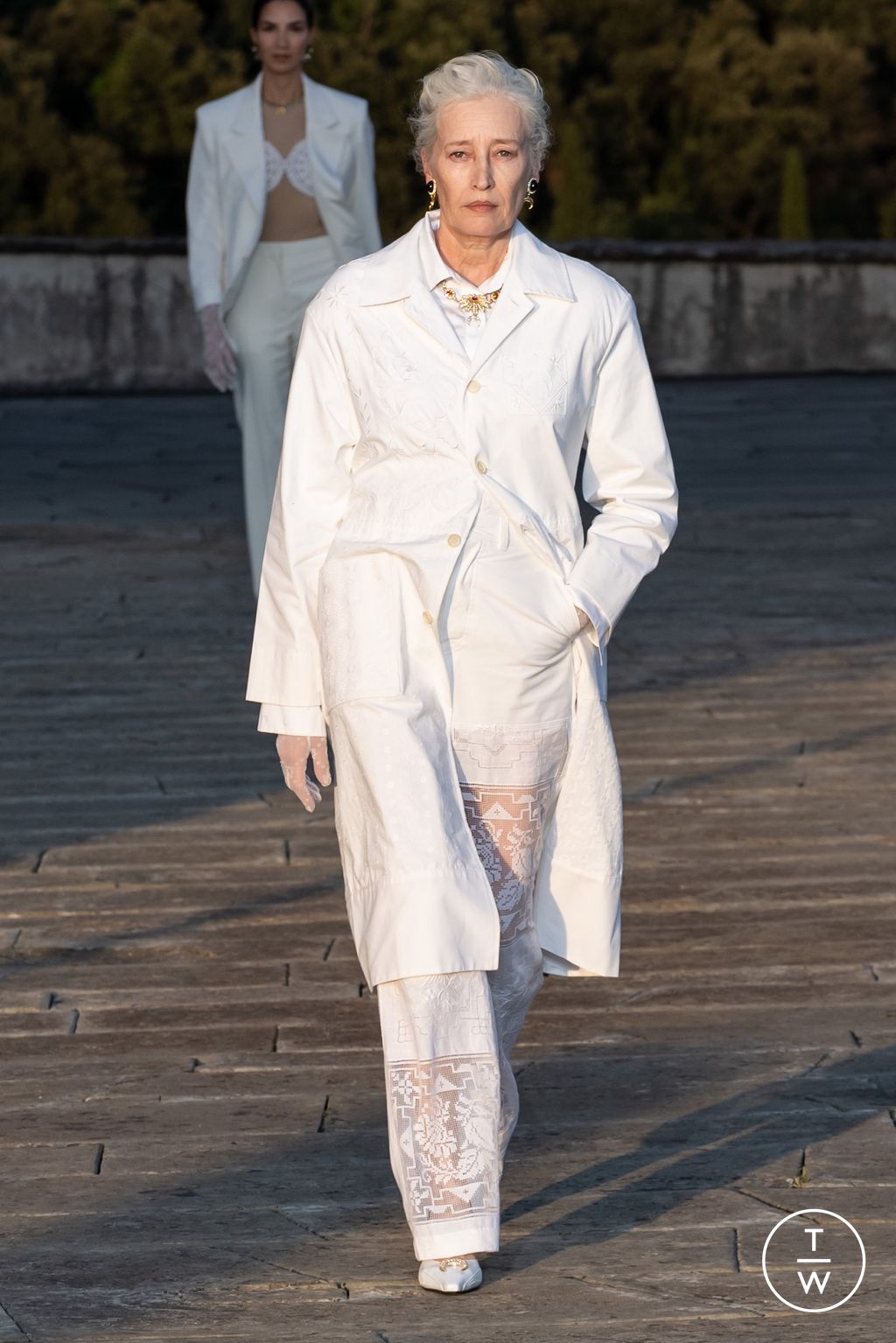 Fashion Week Florence - Pitti Spring-Summer 2025 look 43 from the Marine Serre collection menswear