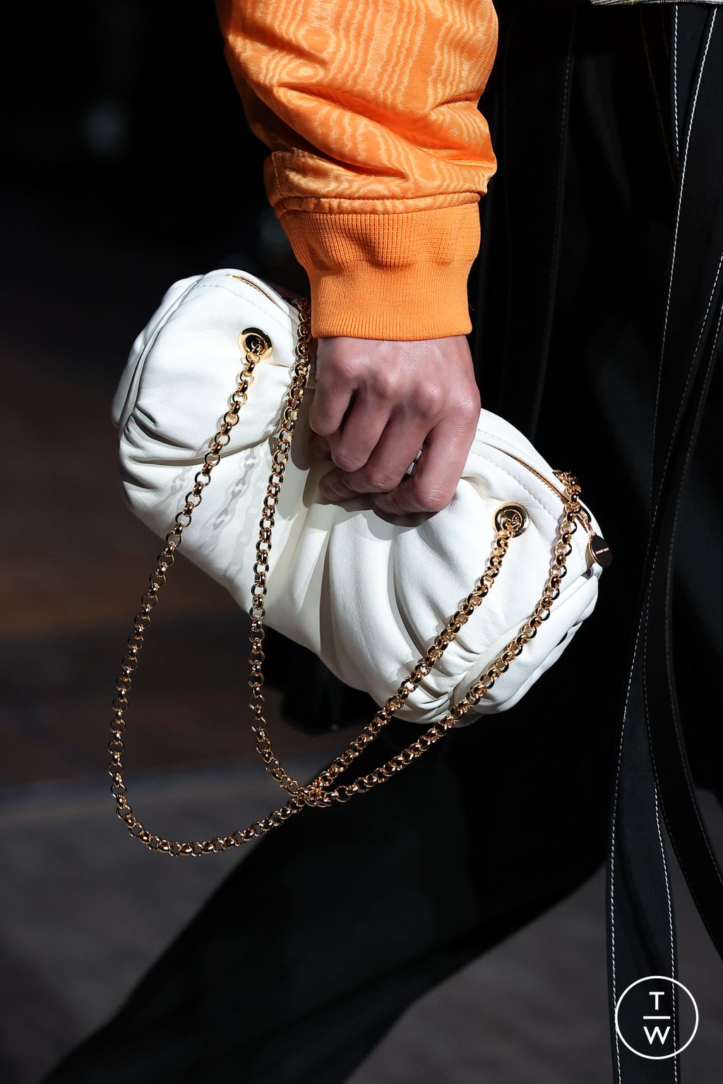 Fashion Week Paris Fall/Winter 2023 look 12 from the Marine Serre collection menswear accessories