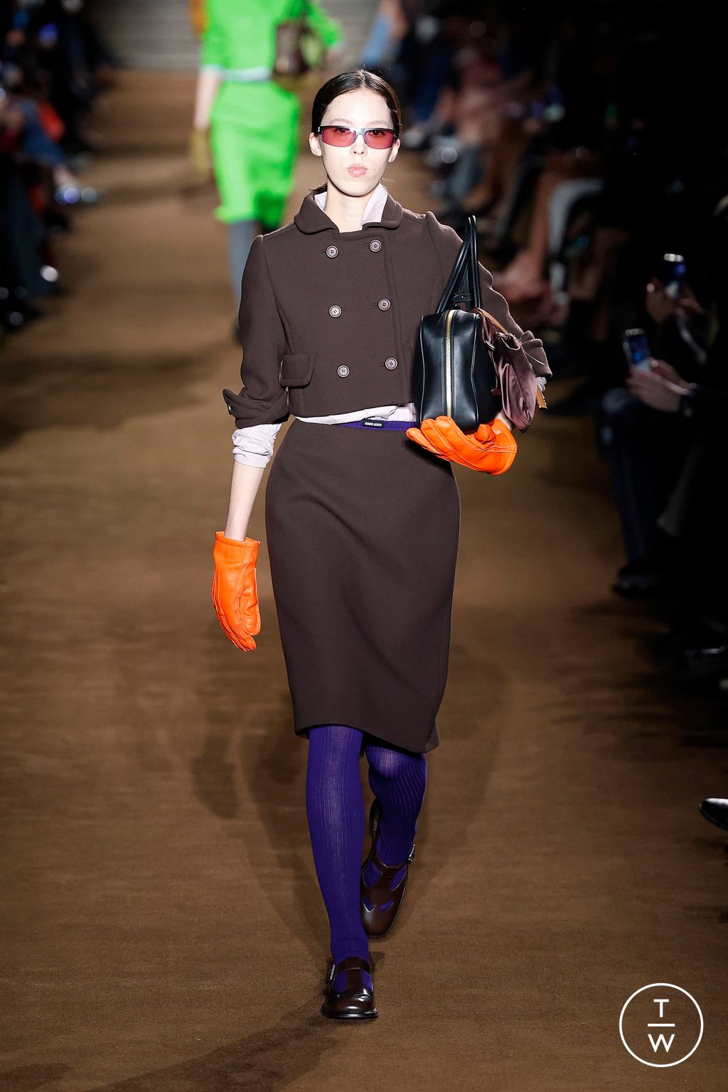 Fashion Week Paris Fall/Winter 2024 look 8 from the Miu Miu collection 女装
