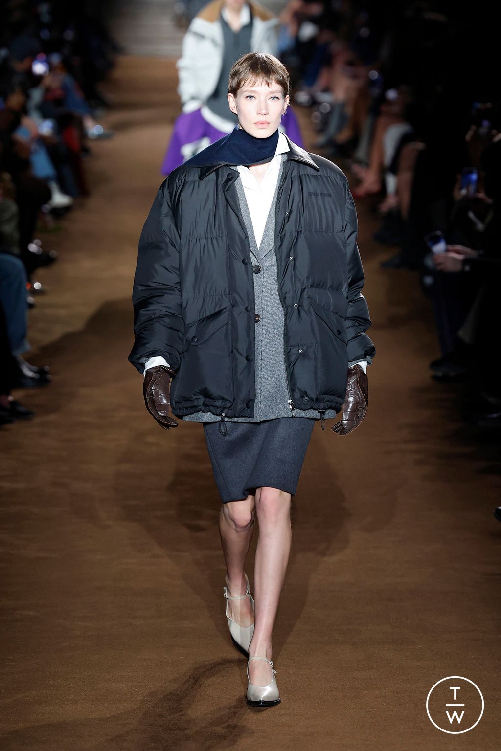 Fashion Week Paris Fall/Winter 2024 look 27 from the Miu Miu collection 女装