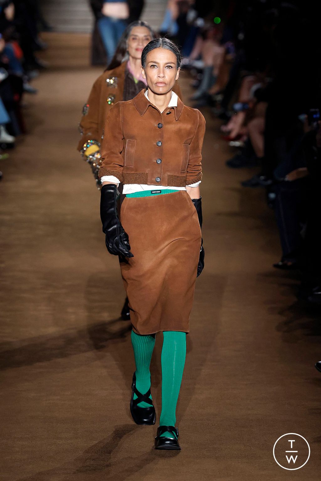 Fashion Week Paris Fall/Winter 2024 look 60 from the Miu Miu collection 女装