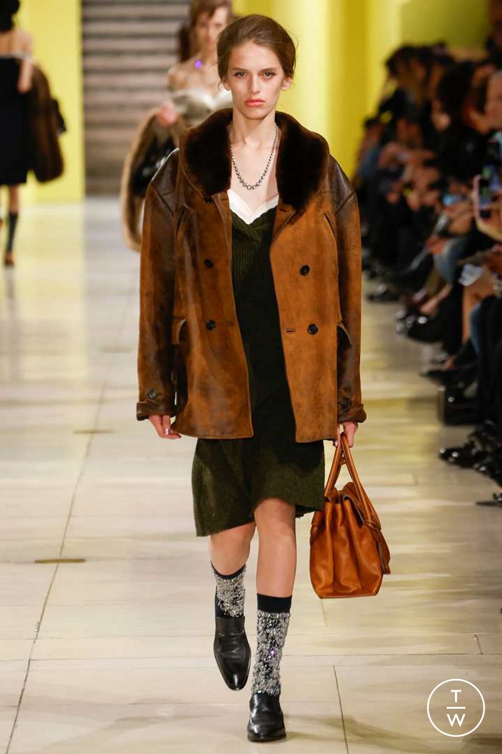 Fashion Week Paris Fall/Winter 2025 look 45 from the Miu Miu collection 女装