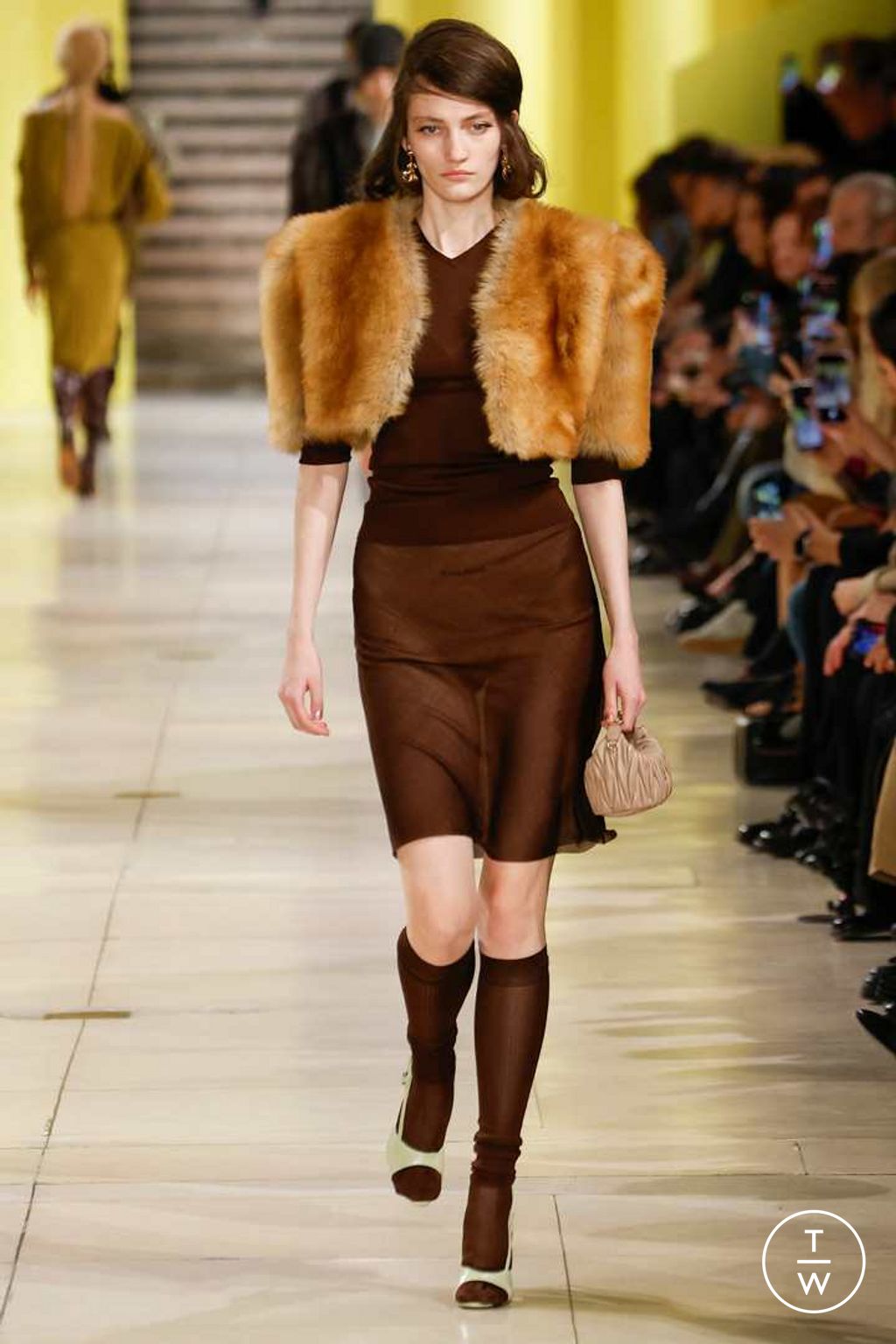 Fashion Week Paris Fall/Winter 2025 look 60 from the Miu Miu collection 女装