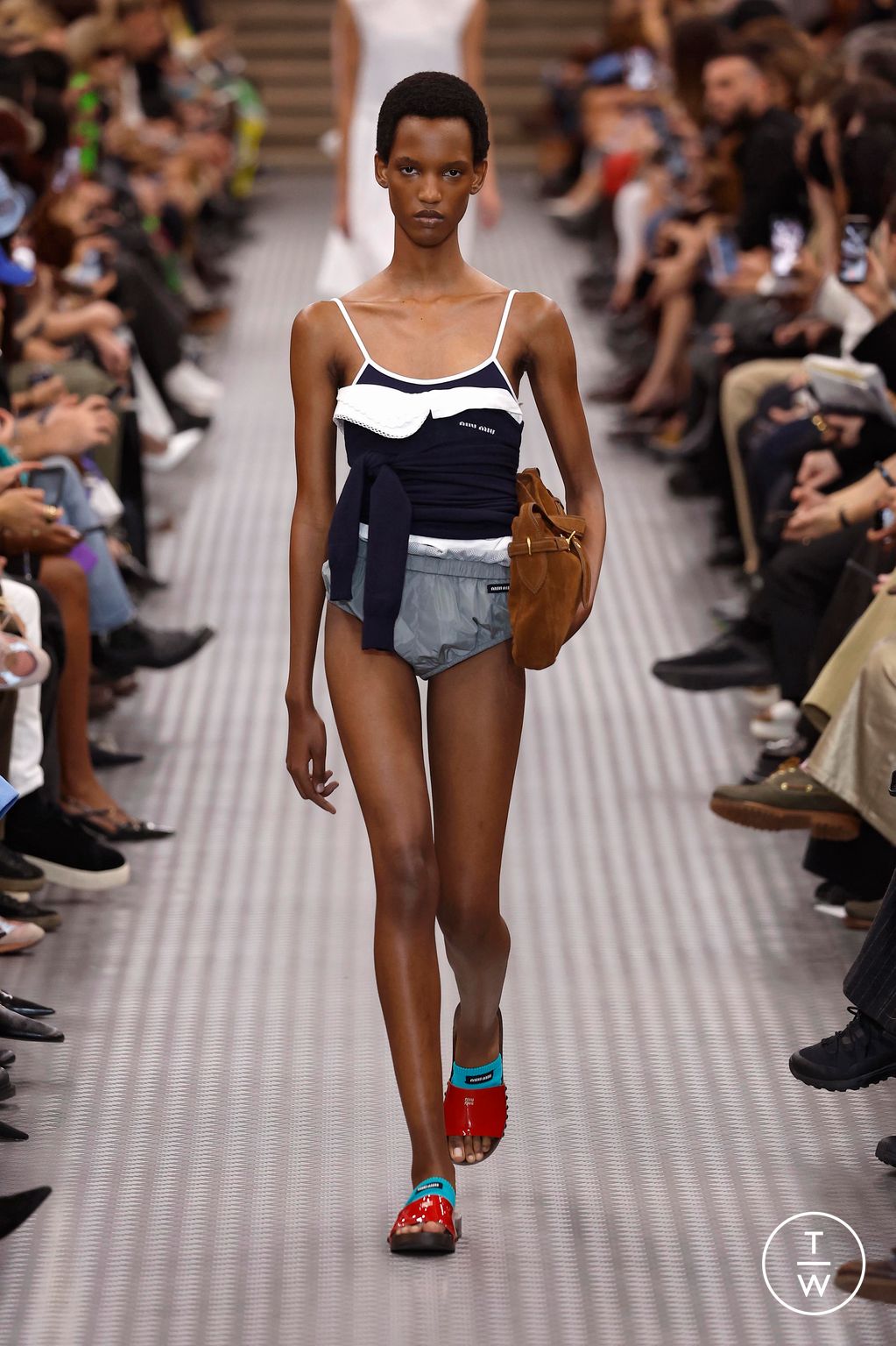 Fashion Week Paris Spring-Summer 2025 look 5 from the Miu Miu collection womenswear