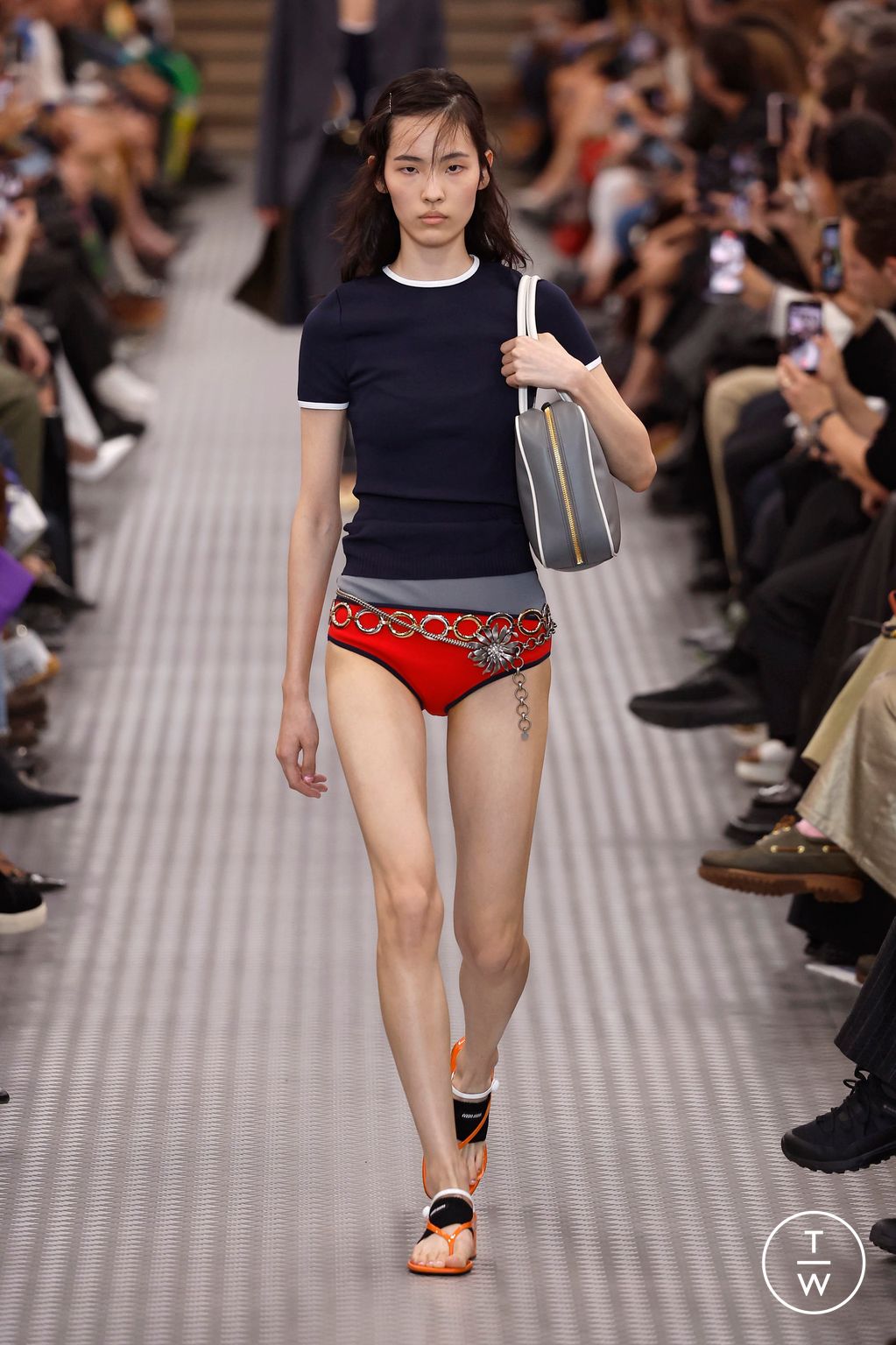 Fashion Week Paris Spring/Summer 2025 look 22 from the Miu Miu collection womenswear