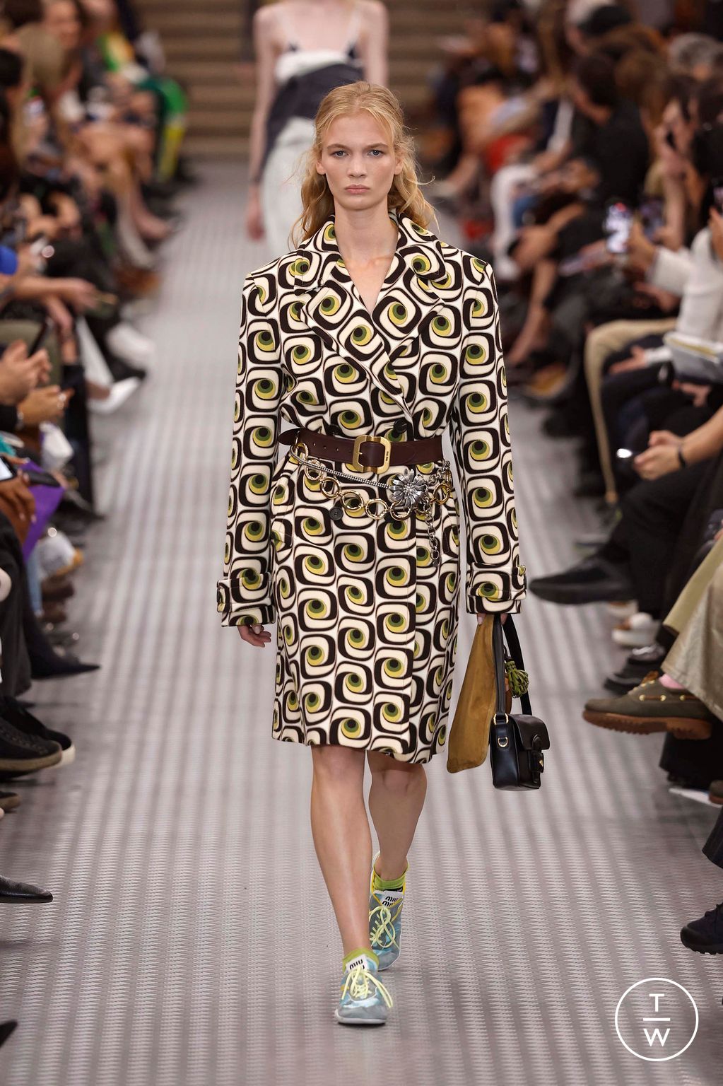 Fashion Week Paris Spring-Summer 2025 look 30 from the Miu Miu collection womenswear