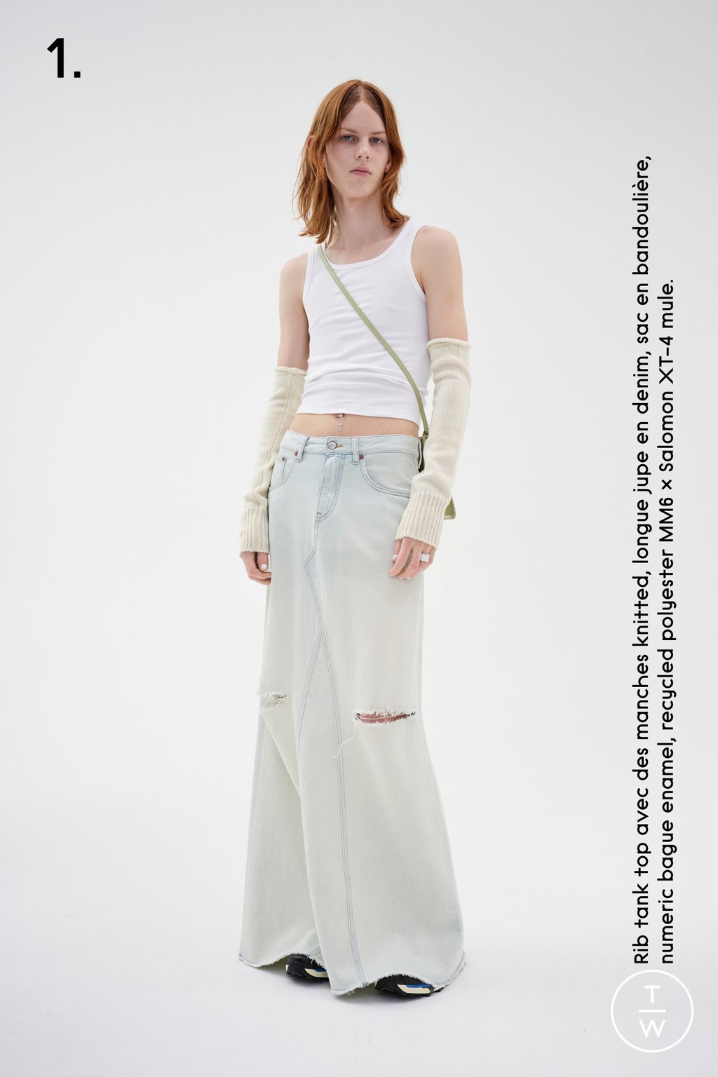 Fashion Week Milan Resort 2024 look 1 from the MM6 collection womenswear