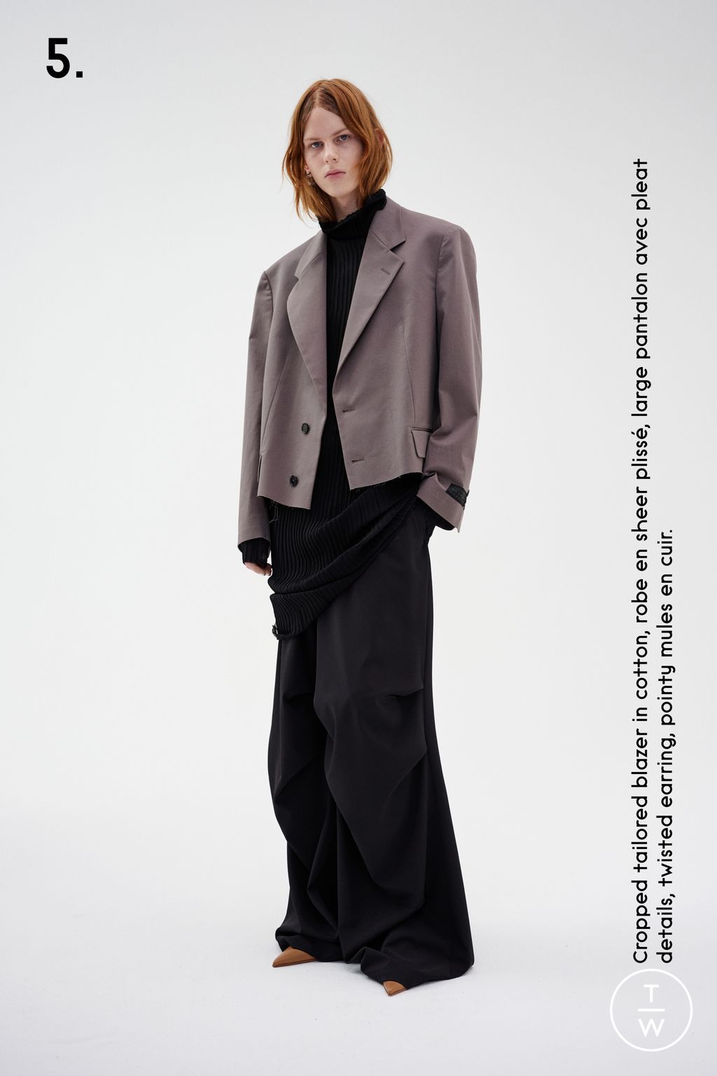 Fashion Week Milan Resort 2024 look 5 de la collection MM6 womenswear