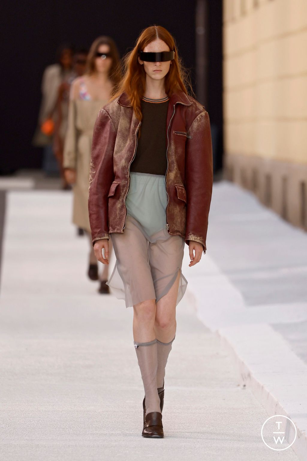 Fashion Week Milan Spring/Summer 2026 look 1 from the MM6 Maison Margiela collection womenswear