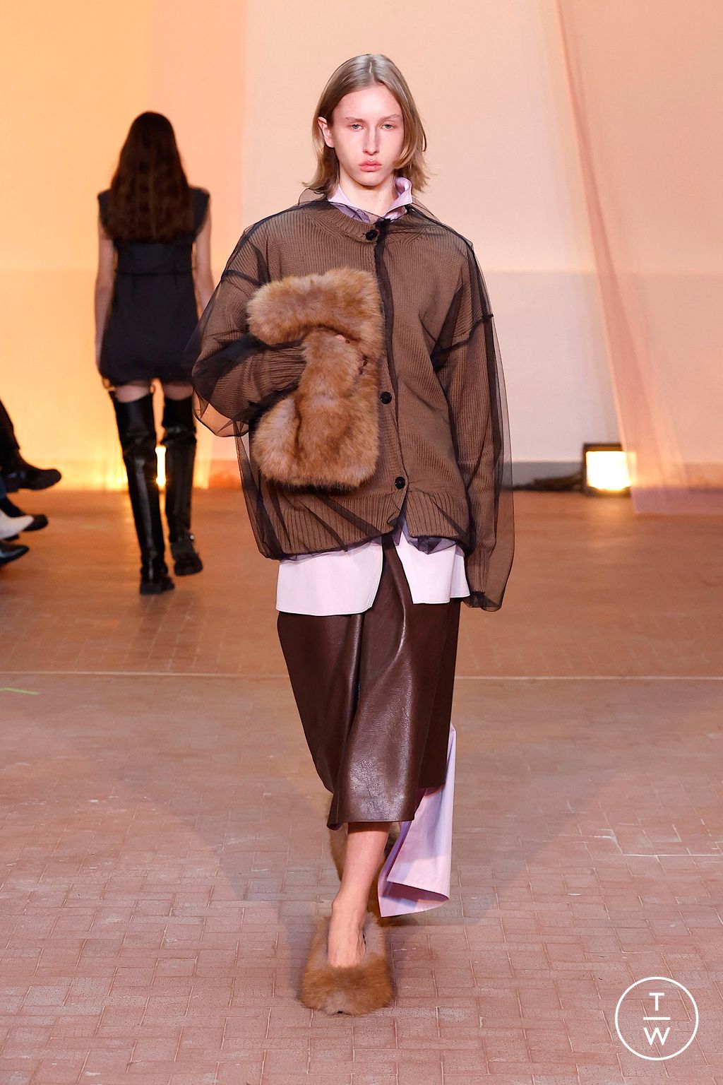 Fashion Week Milan Fall/Winter 2025 look 6 from the MSGM collection womenswear