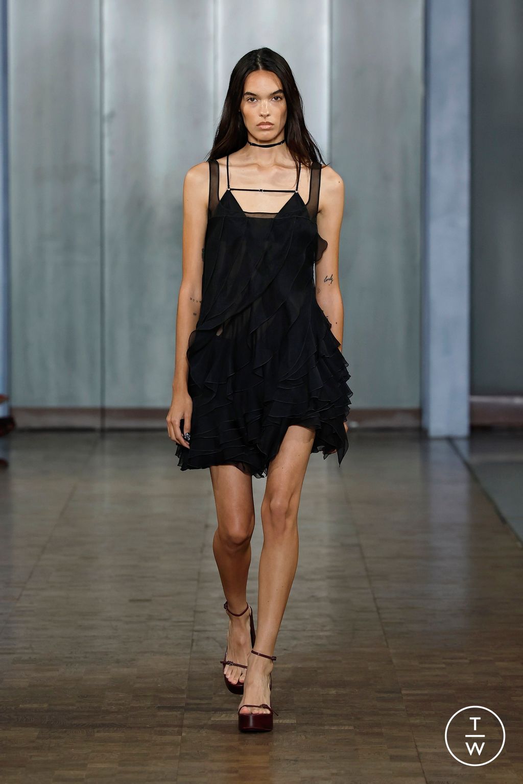 Fashion Week London Spring/Summer 2025 look 7 from the Nensi Dojaka collection womenswear