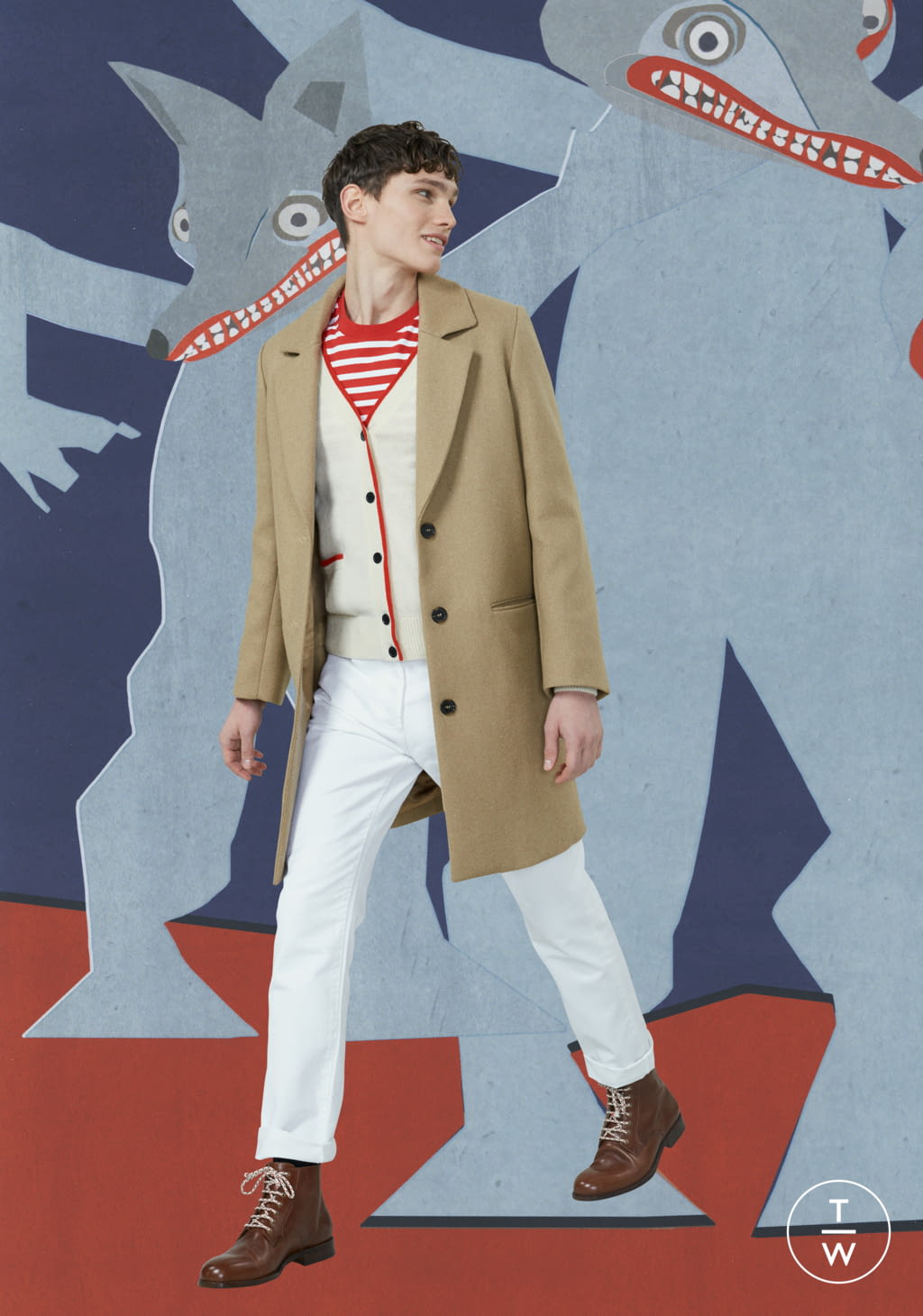 Fashion Week Paris Fall/Winter 2017 look 7 de la collection Maison Kitsuné menswear