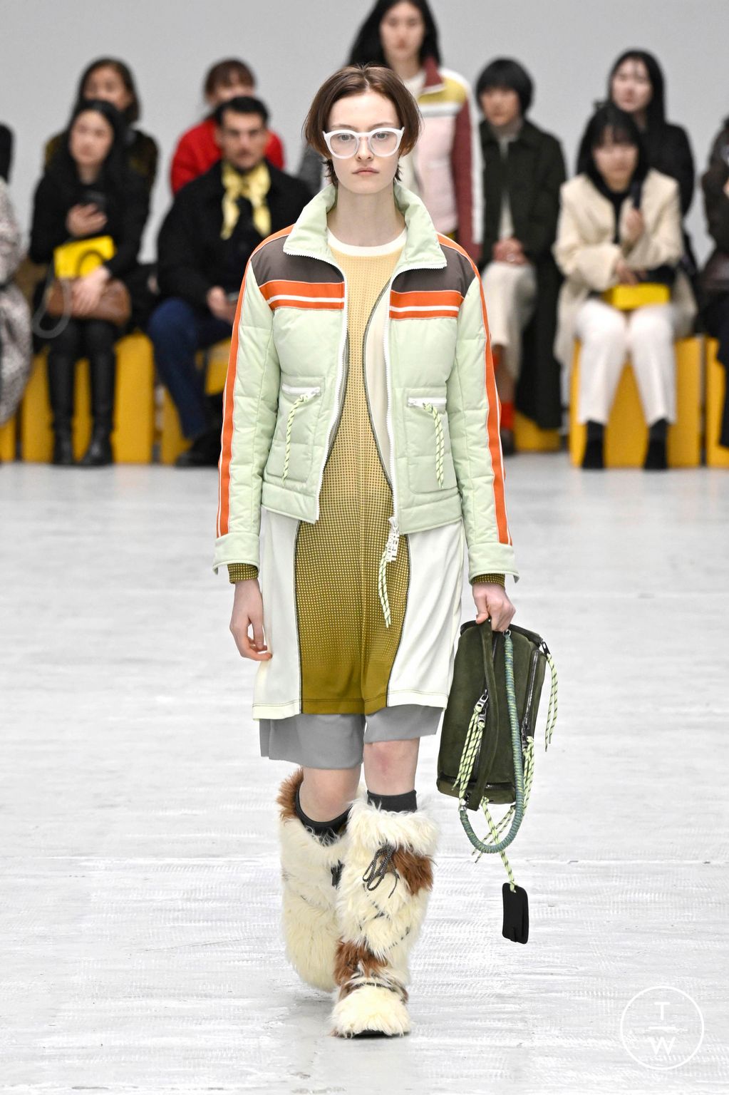 Fashion Week Milan Fall/Winter 2026 look 13 from the Onitsuka Tiger collection womenswear