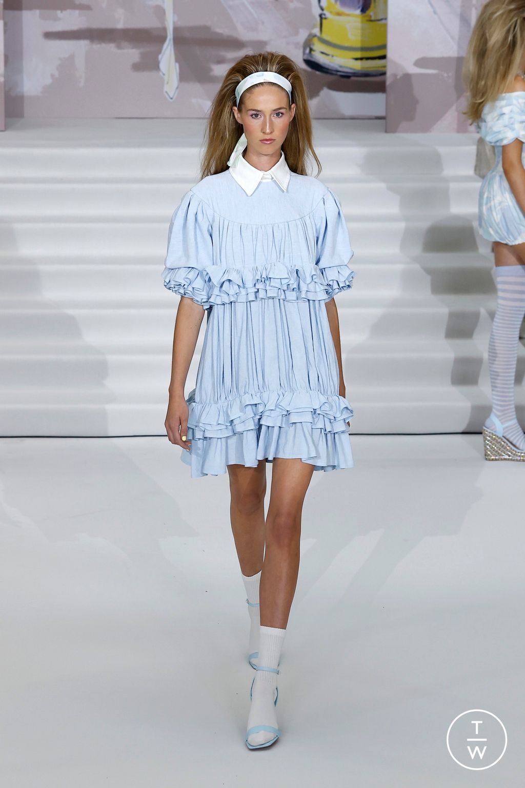 Fashion Week London Spring/Summer 2025 look 14 from the Paul Costelloe collection womenswear