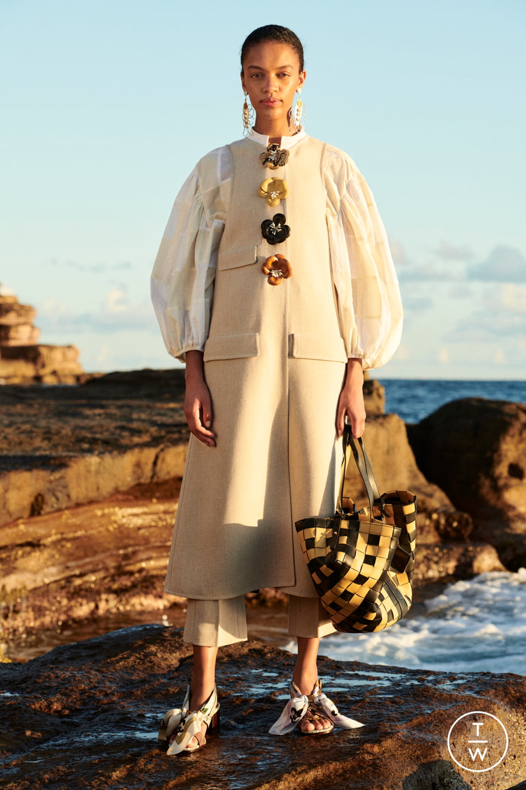 Fashion Week New York Pre-Fall 2021 look 1 from the Tory Burch collection womenswear