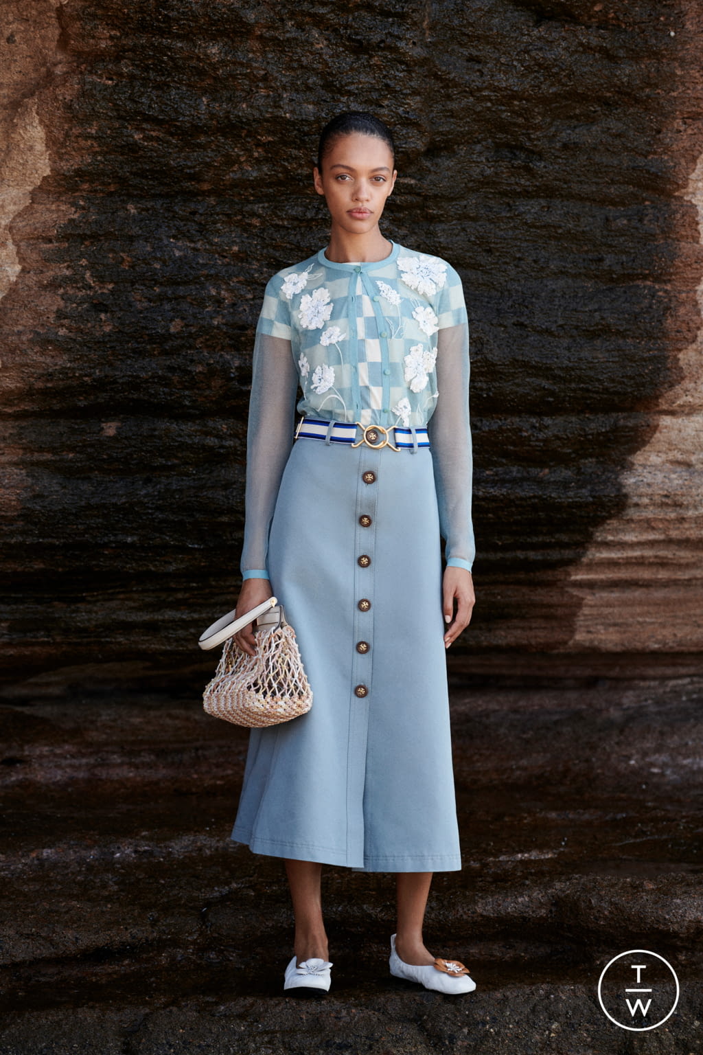 Fashion Week New York Pre-Fall 2021 look 11 from the Tory Burch collection womenswear
