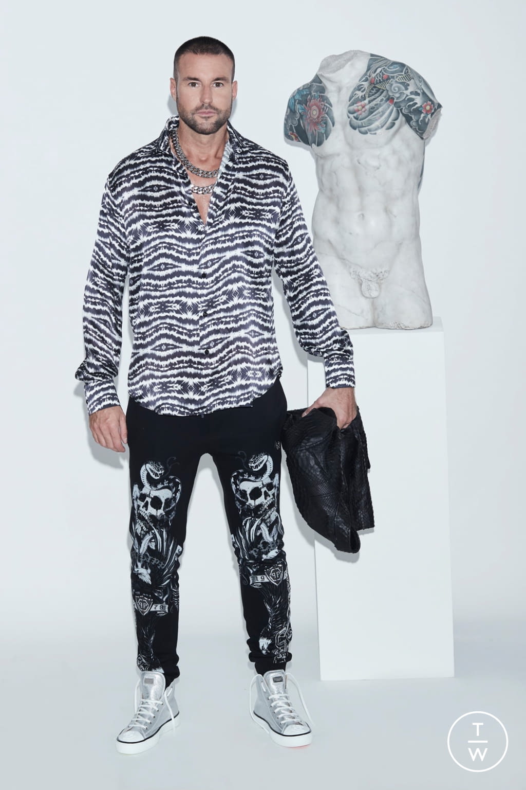 Fashion Week Milan Spring/Summer 2021 look 12 from the Philipp Plein collection menswear