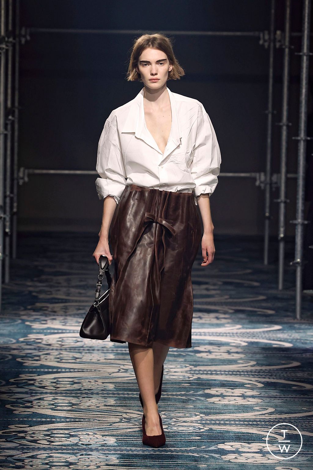 Fashion Week Milan Fall/Winter 2025 look 49 from the Prada collection womenswear