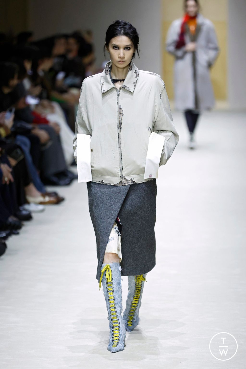 Fashion Week Milan Fall/Winter 2026 look 12 from the Prada collection womenswear