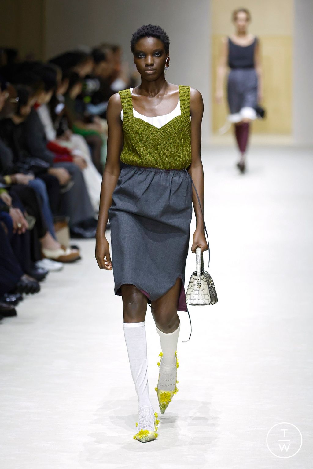 Fashion Week Milan Fall/Winter 2026 look 54 from the Prada collection womenswear