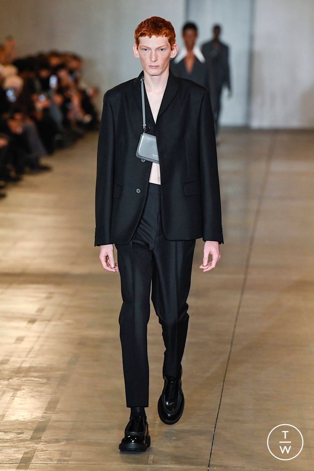 Fashion Week Milan Fall/Winter 2023 look 4 from the Prada collection 男装