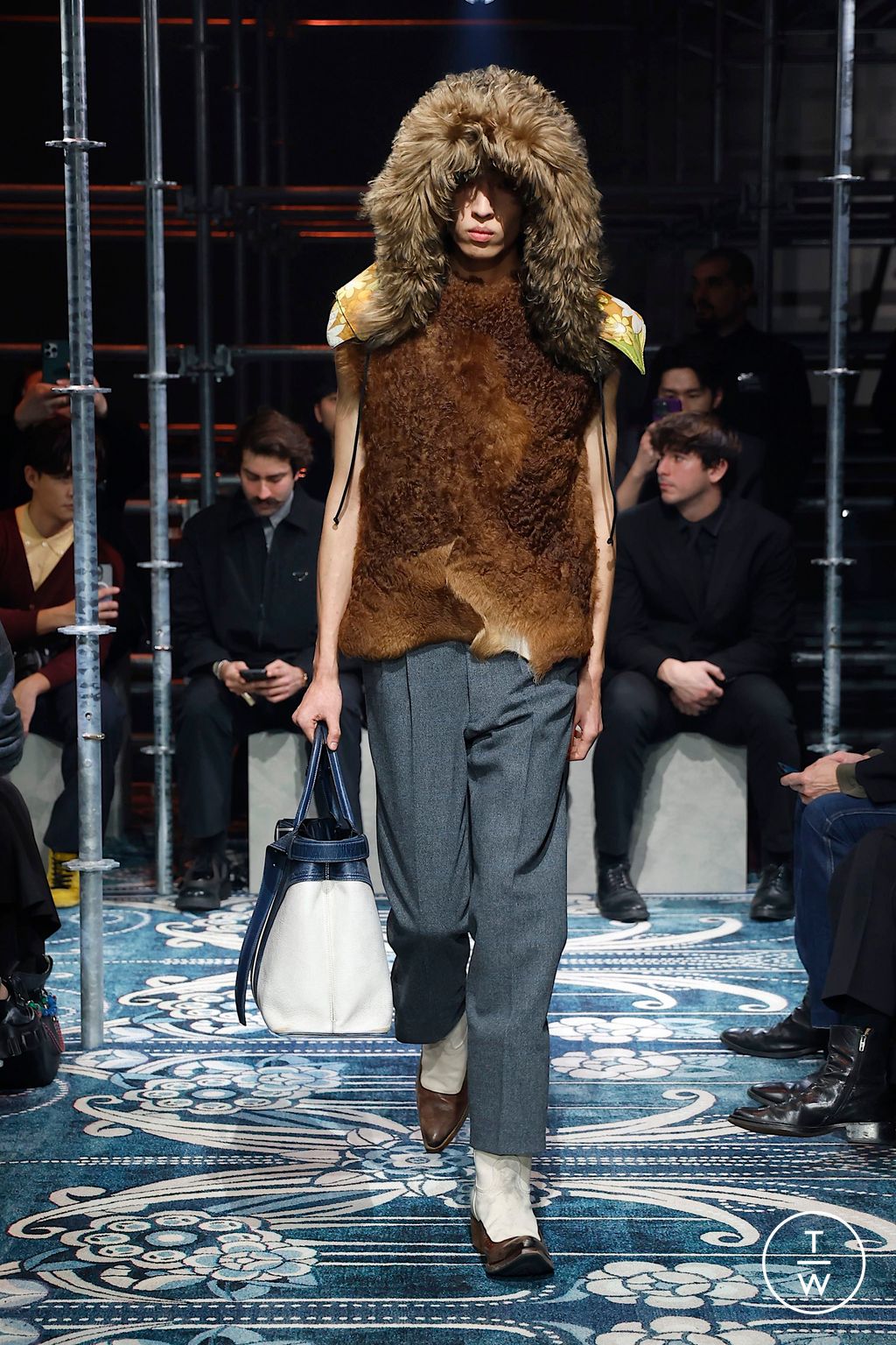 Fashion Week Milan Fall/Winter 2025 look 47 from the Prada collection menswear