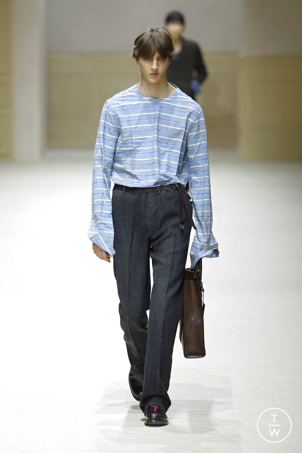 Fashion Week Milan Fall/Winter 2026 look 6 from the Prada collection menswear