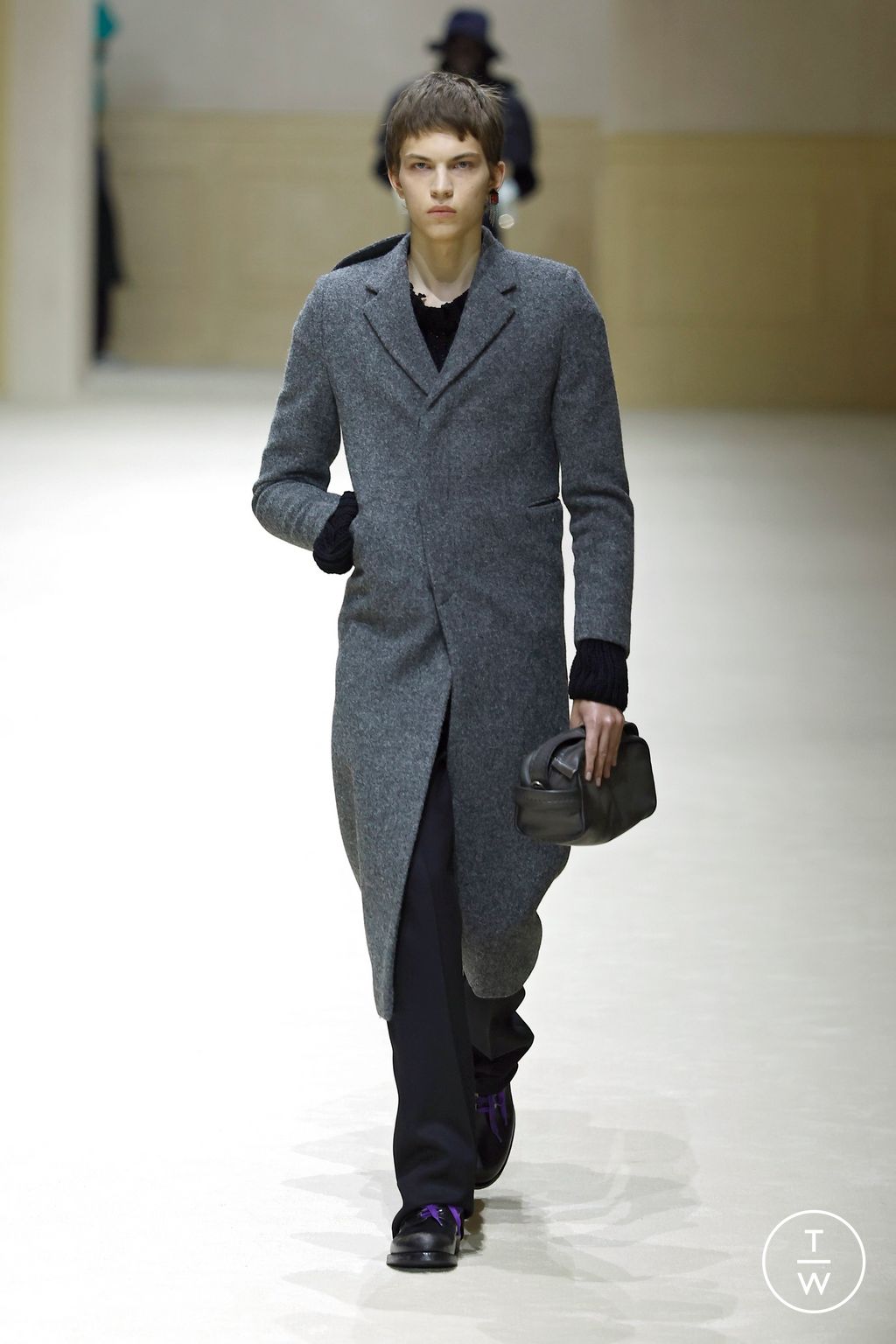 Fashion Week Milan Fall/Winter 2026 look 8 from the Prada collection menswear