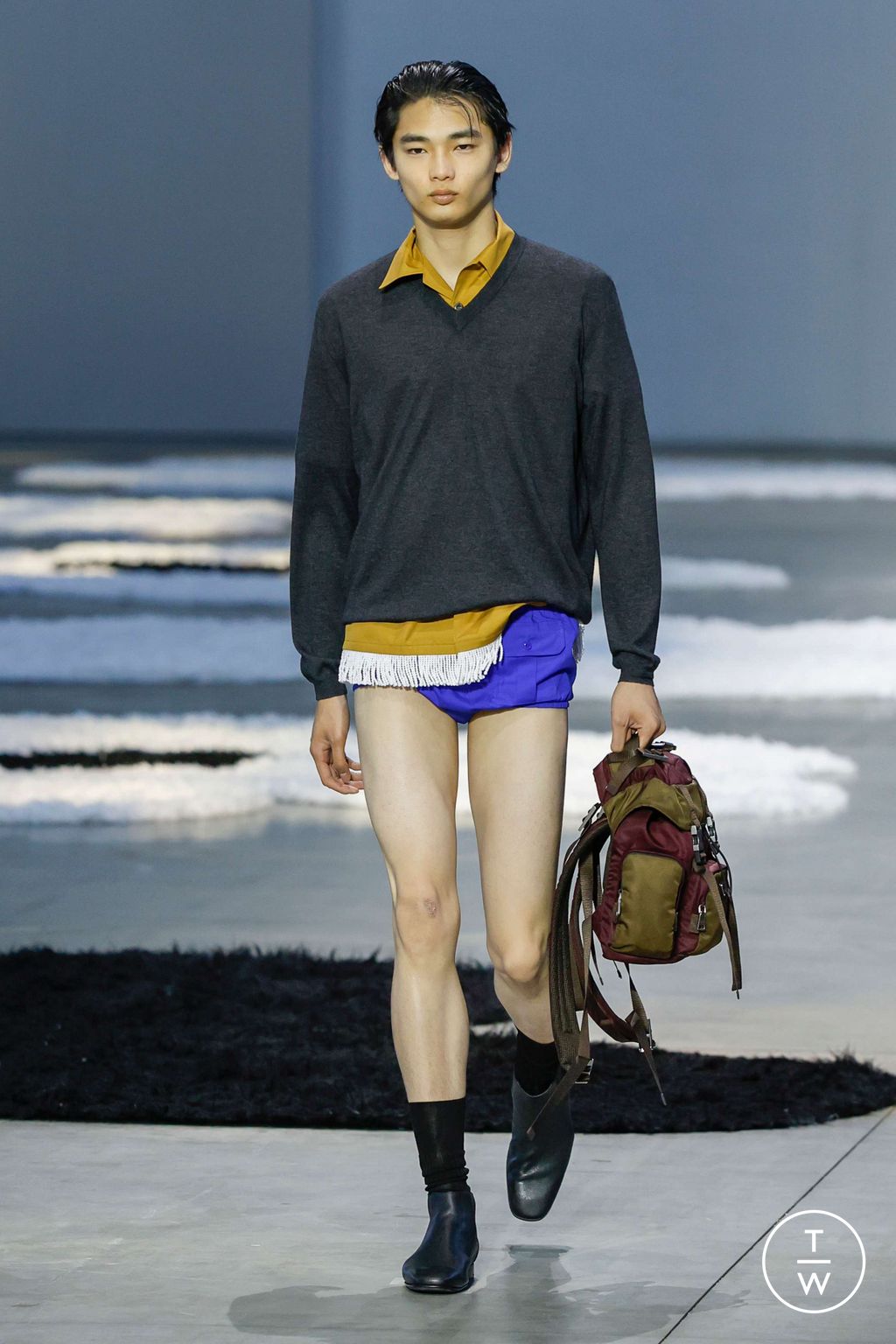 Fashion Week Milan Spring/Summer 2026 look 50 from the Prada collection menswear