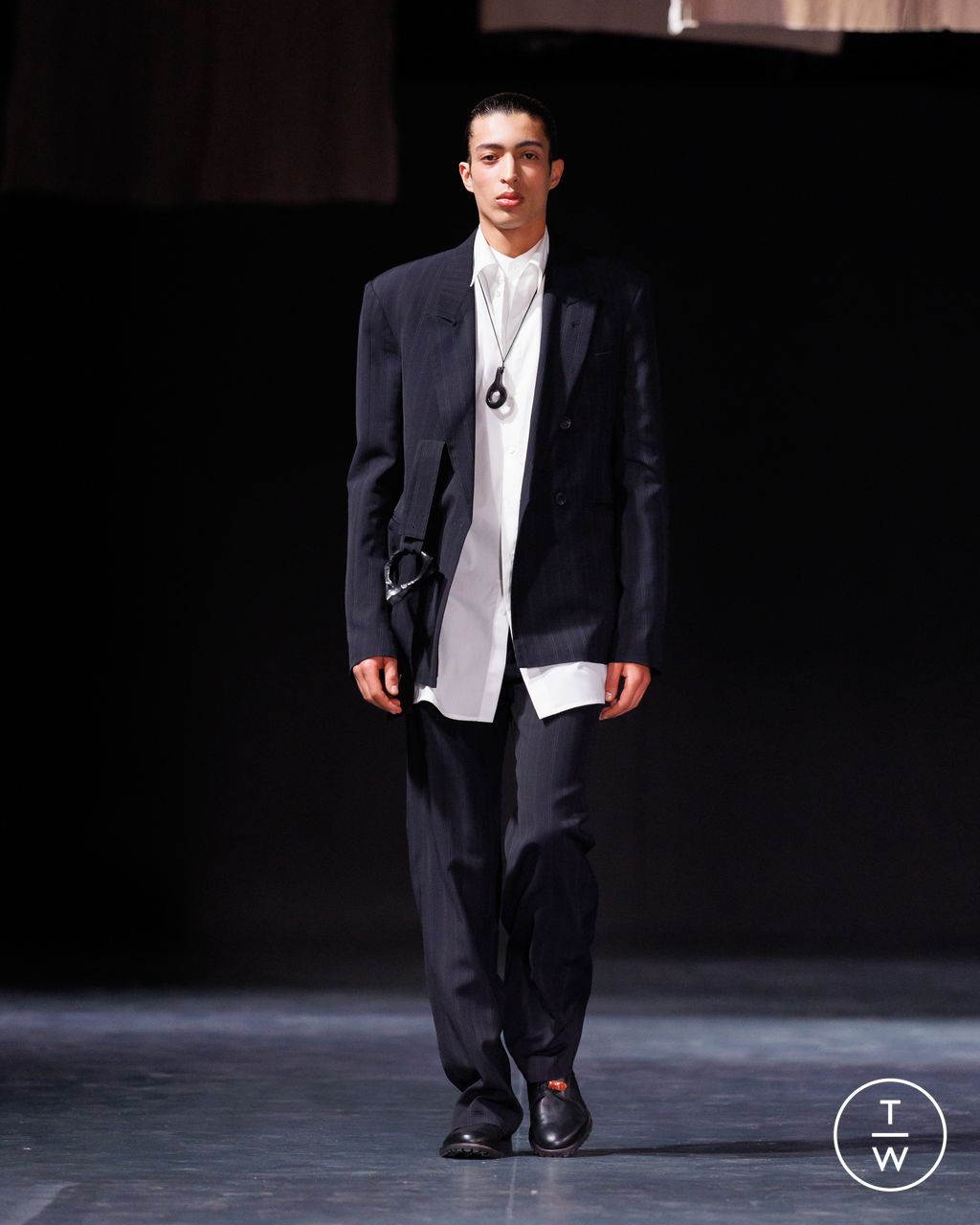 Fashion Week Milan Fall/Winter 2026 look 1 from the Qasimi collection menswear