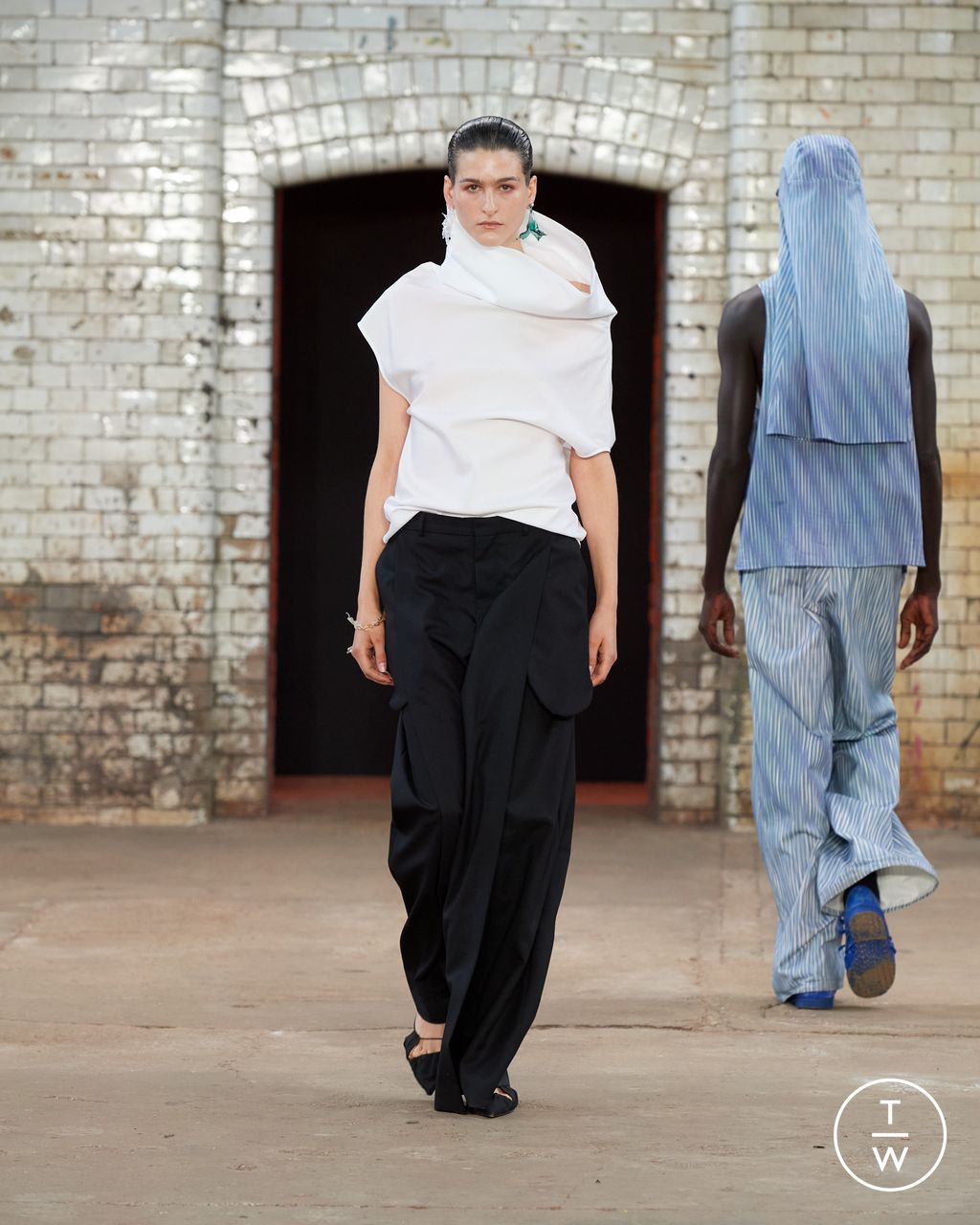 Fashion Week London Spring-Summer 2025 look 20 from the Qasimi collection menswear