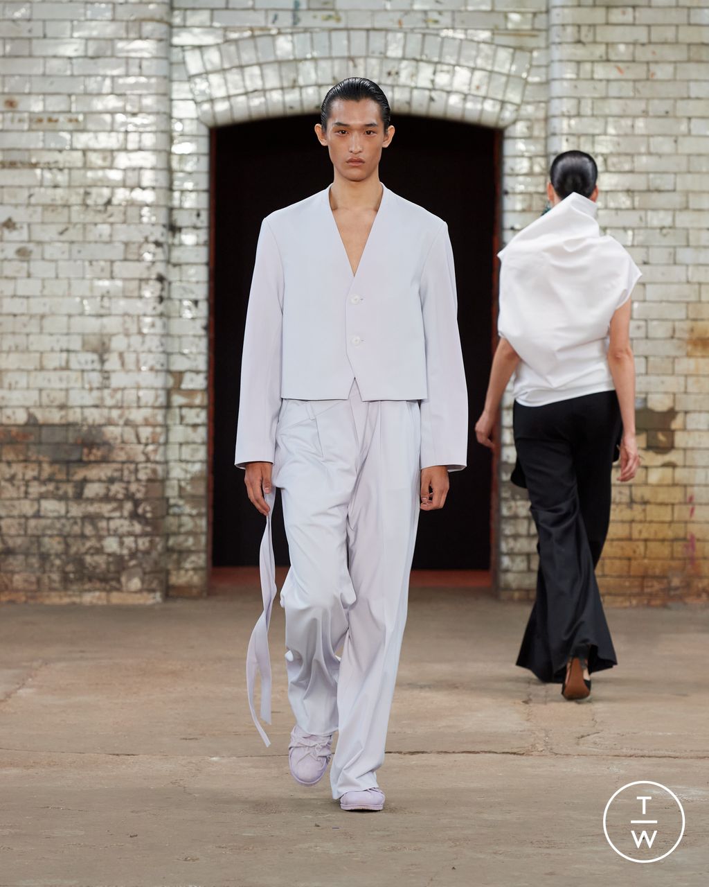 Fashion Week London Spring-Summer 2025 look 23 from the Qasimi collection menswear