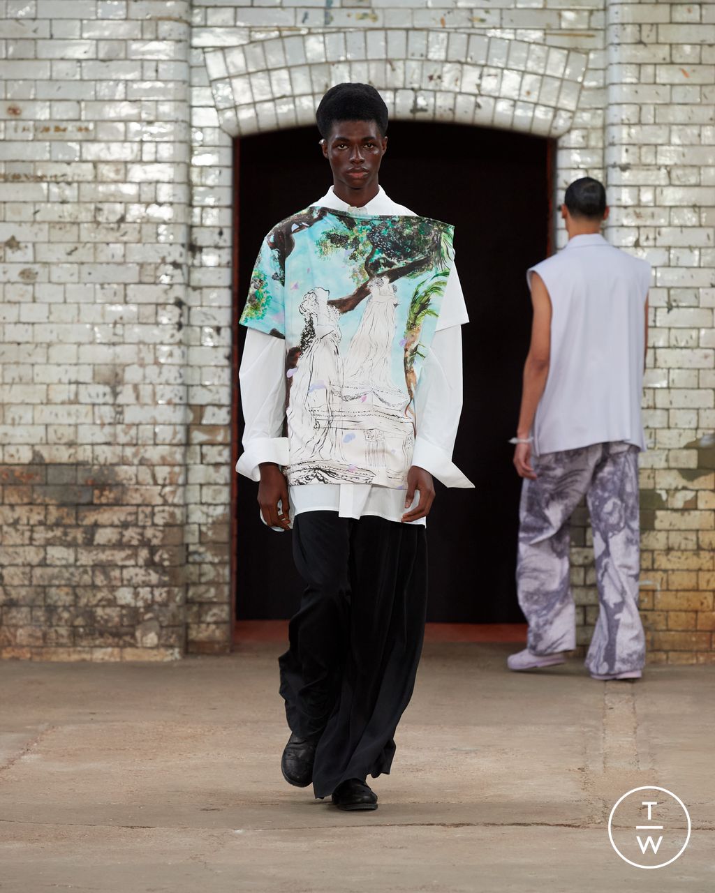 Fashion Week London Spring-Summer 2025 look 27 from the Qasimi collection 男装