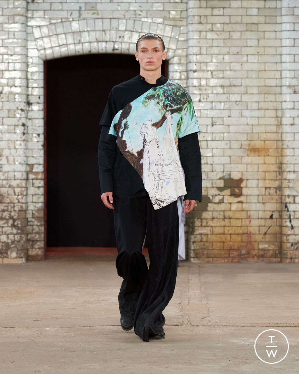 Fashion Week London Spring-Summer 2025 look 28 from the Qasimi collection 男装