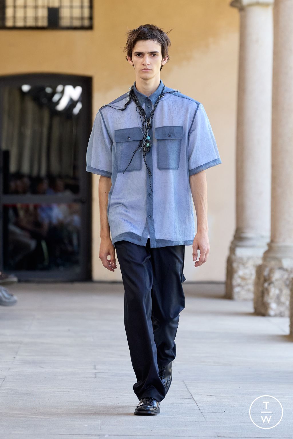 Fashion Week Milan Spring/Summer 2026 look 13 from the Qasimi collection menswear