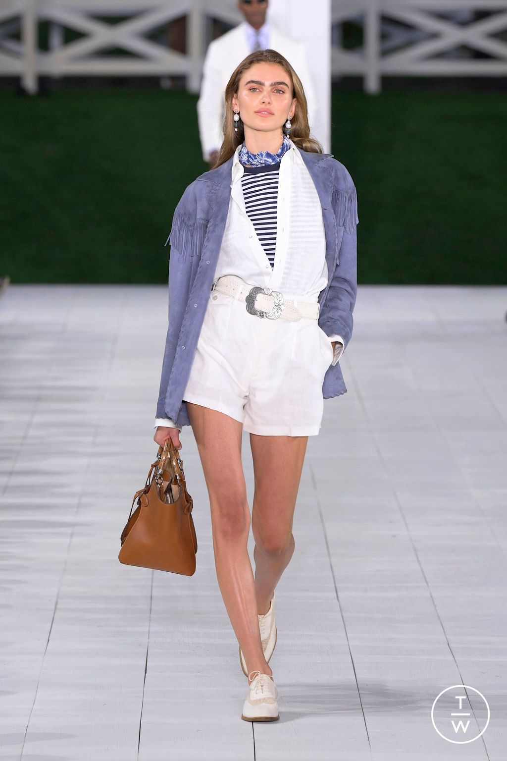 Fashion Week New York Spring/Summer 2025 look 1 from the Ralph Lauren collection womenswear