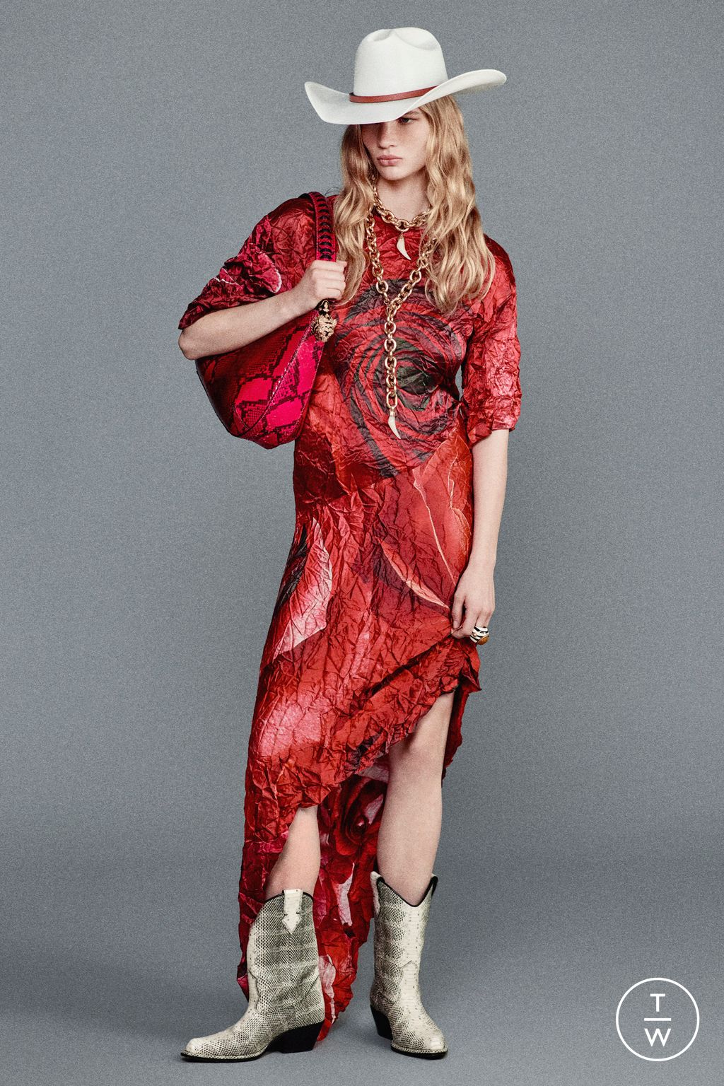 Fashion Week Milan Resort 2025 look 21 from the Roberto Cavalli collection womenswear