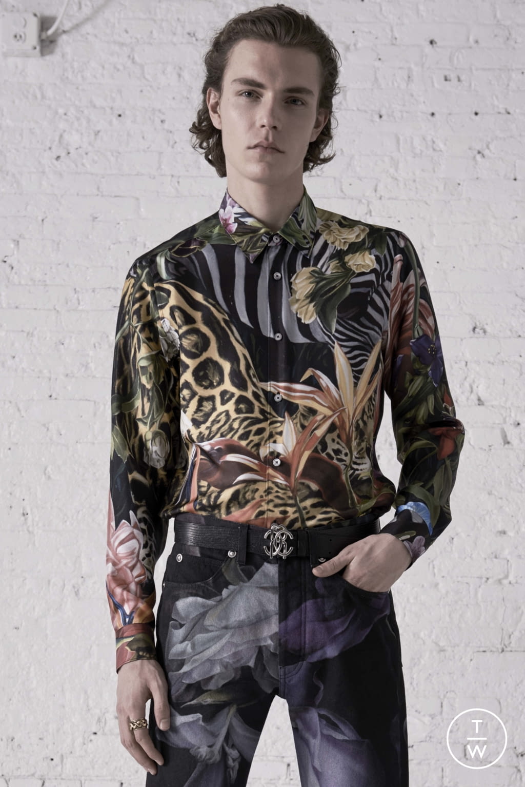 Fashion Week Milan Pre-Fall 2019 look 12 from the Roberto Cavalli collection menswear