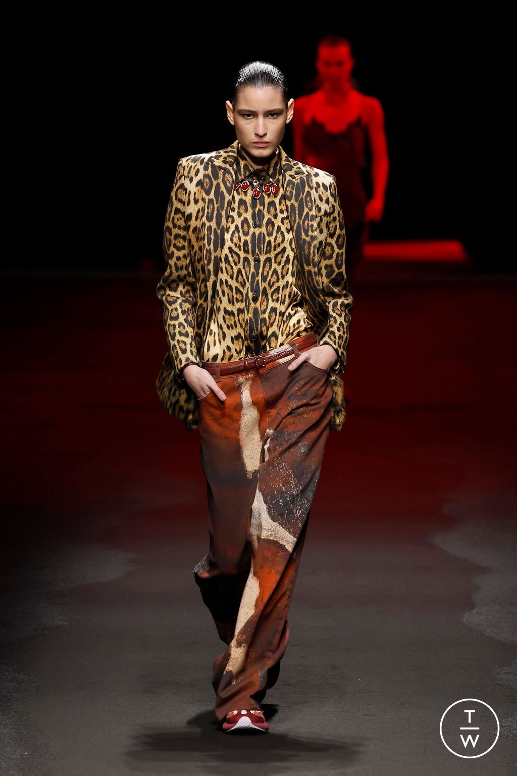 Fashion Week Milan Fall/Winter 2025 look 10 from the Roberto Cavalli collection womenswear