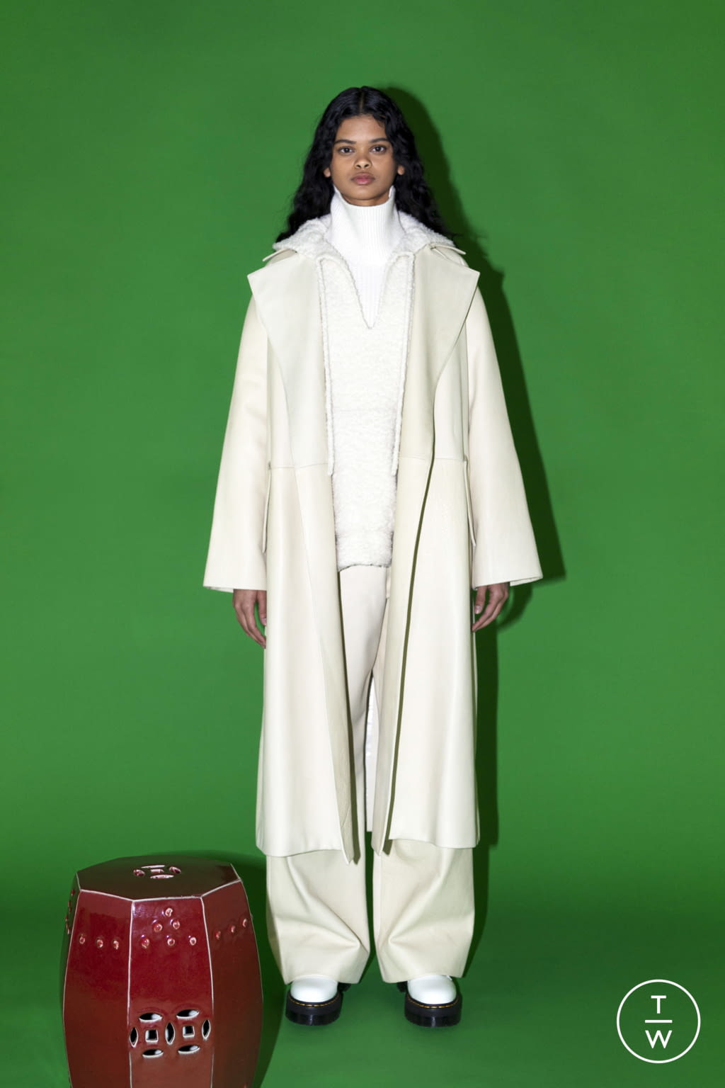 Fashion Week New York Fall/Winter 2021 look 1 from the Rosetta Getty collection 女装