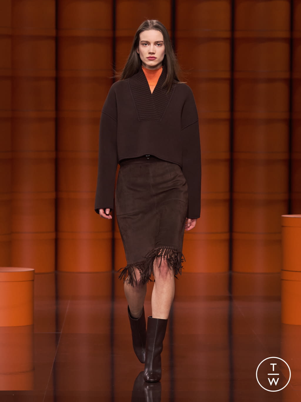 Fashion Week Paris Fall/Winter 2021 look 27 from the Hermès collection womenswear