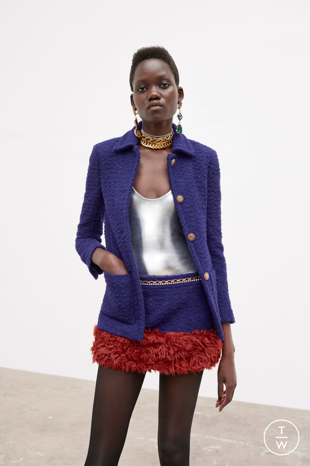 Fashion Week Paris Fall/Winter 2021 look 4 de la collection Saint Laurent womenswear