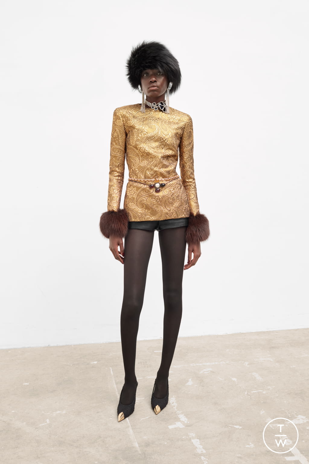 Fashion Week Paris Fall/Winter 2021 look 54 from the Saint Laurent collection womenswear